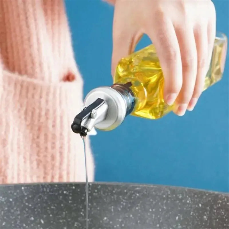 3pcs Silver Household Kitchen Seasoning Bottles Soy Sauce Vinegar Bottles Mouth Stoppers No Oil Leakage No Oil Hanging Tools