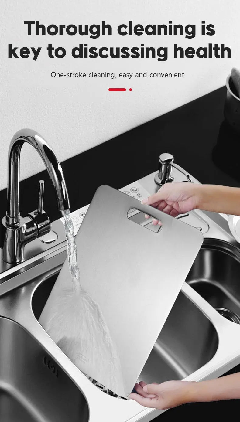 316 Stainless Steel Panel and Chopping Board Kitchen Household Thickened Double Sided Cutting Board Block Kneading Dough Board