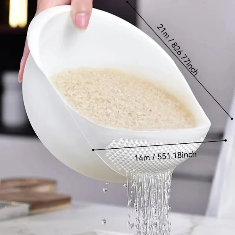 1PC-Plastic Colander Rice Bowl Drain Basket Fruit Bowl Washing Drain Basket with Handle Washing Basket Home Kitchen Organizer