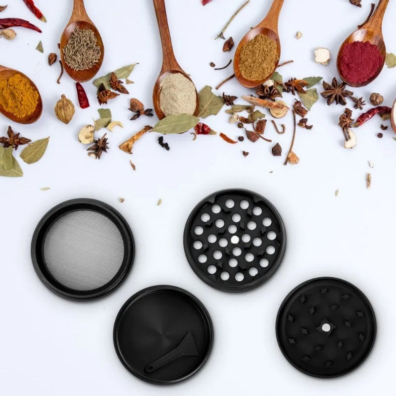 1.6in Zinc Alloy Herb Mill Grinder 4-Layer Manual Tobacco Spice Mortar Cigarette Herbal Grinder Smoking Accessories Kitchen Tool