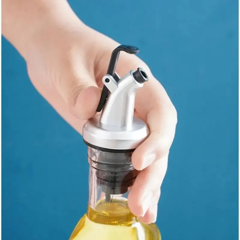 3pcs Silver Household Kitchen Seasoning Bottles Soy Sauce Vinegar Bottles Mouth Stoppers No Oil Leakage No Oil Hanging Tools