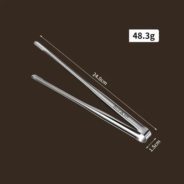 1Pc 304 Stainless Steel Barbecue Clip Grill Tongs Meat Cooking Utensils BBQ Baking Silver Kitchen Accessories Camping Supplies