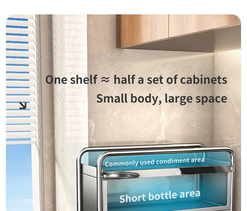 Kitchen Spice Organizer Kitchen Pull Out Seasoning Drawer Rack Countertop Dustproof Cup Storage Rack Multipurpose Spice Cabinet