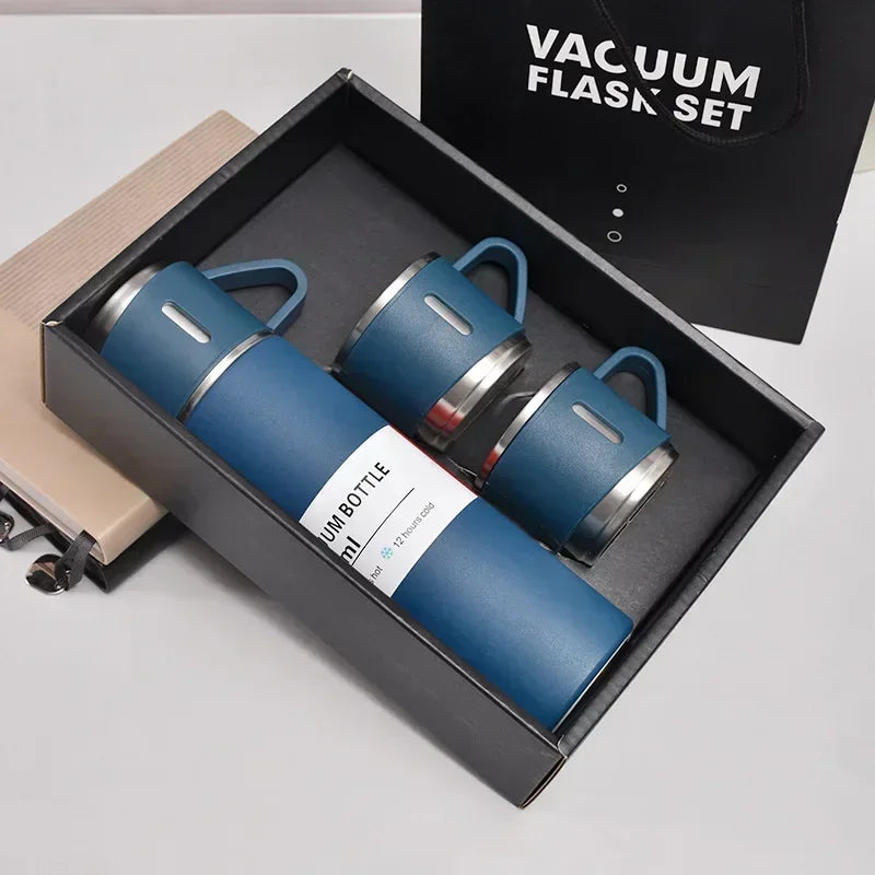 500ML Stainless Steel Vacuum Flask Gift Set Business Style Thermos Bottle Outdoor Travel Insulation Cup Couple Office Drinkware