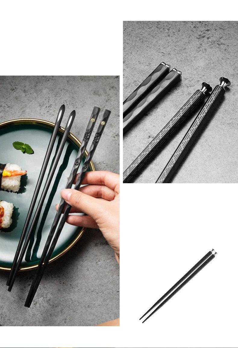 5Pairs High Quality Japanese Non-Slip Chopsticks Korean Home Hotel Restaurant Portable Healthy Food Stick For Sushi Chopsticks
