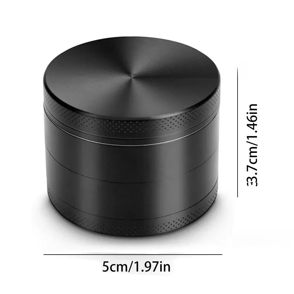 1.6in Zinc Alloy Herb Mill Grinder 4-Layer Manual Tobacco Spice Mortar Cigarette Herbal Grinder Smoking Accessories Kitchen Tool