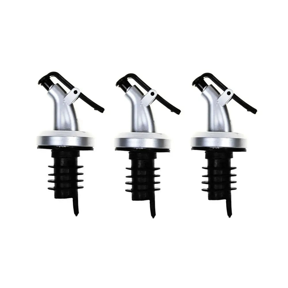 3pcs Silver Household Kitchen Seasoning Bottles Soy Sauce Vinegar Bottles Mouth Stoppers No Oil Leakage No Oil Hanging Tools