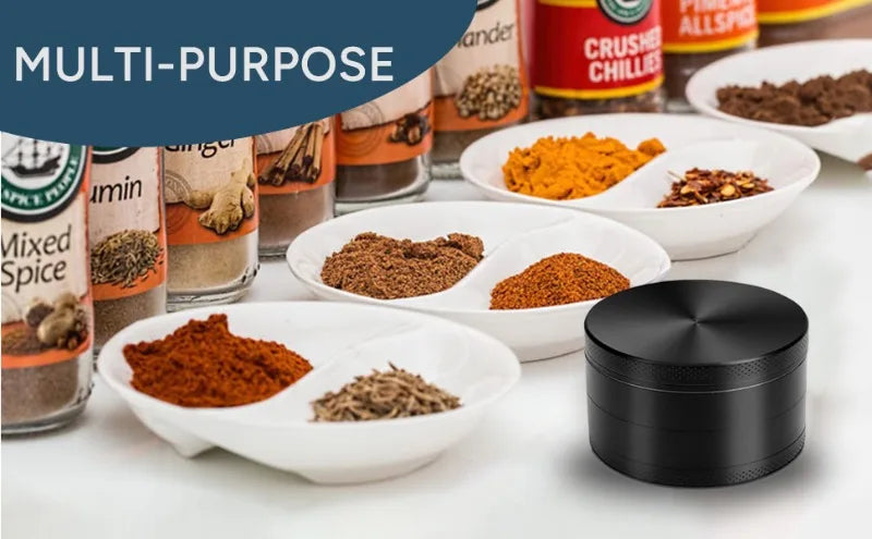 1.6in Zinc Alloy Herb Mill Grinder 4-Layer Manual Tobacco Spice Mortar Cigarette Herbal Grinder Smoking Accessories Kitchen Tool