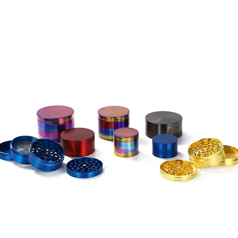 1.6in Zinc Alloy Herb Mill Grinder 4-Layer Manual Tobacco Spice Mortar Cigarette Herbal Grinder Smoking Accessories Kitchen Tool