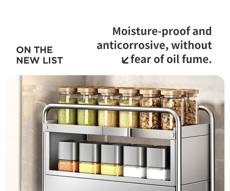 Kitchen Spice Organizer Kitchen Pull Out Seasoning Drawer Rack Countertop Dustproof Cup Storage Rack Multipurpose Spice Cabinet