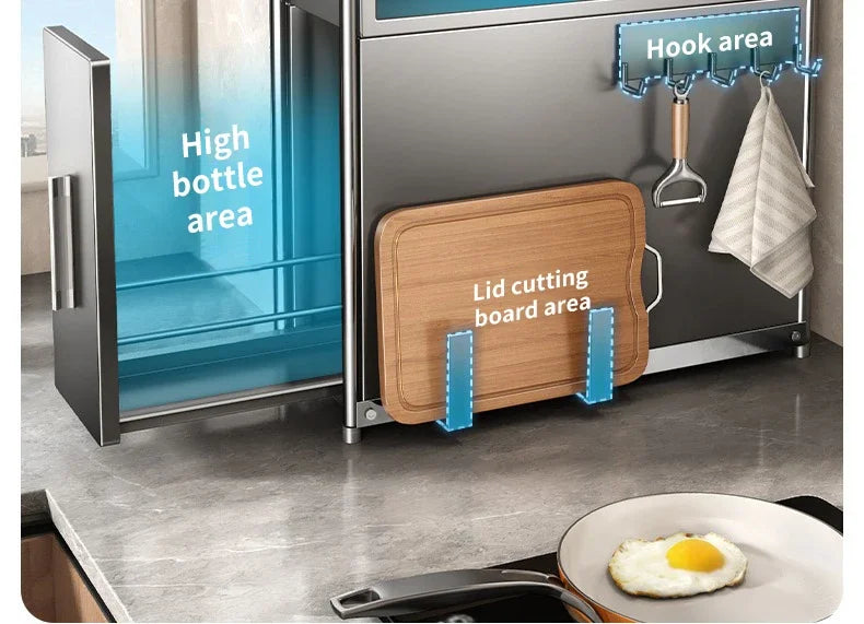 Kitchen Spice Organizer Kitchen Pull Out Seasoning Drawer Rack Countertop Dustproof Cup Storage Rack Multipurpose Spice Cabinet
