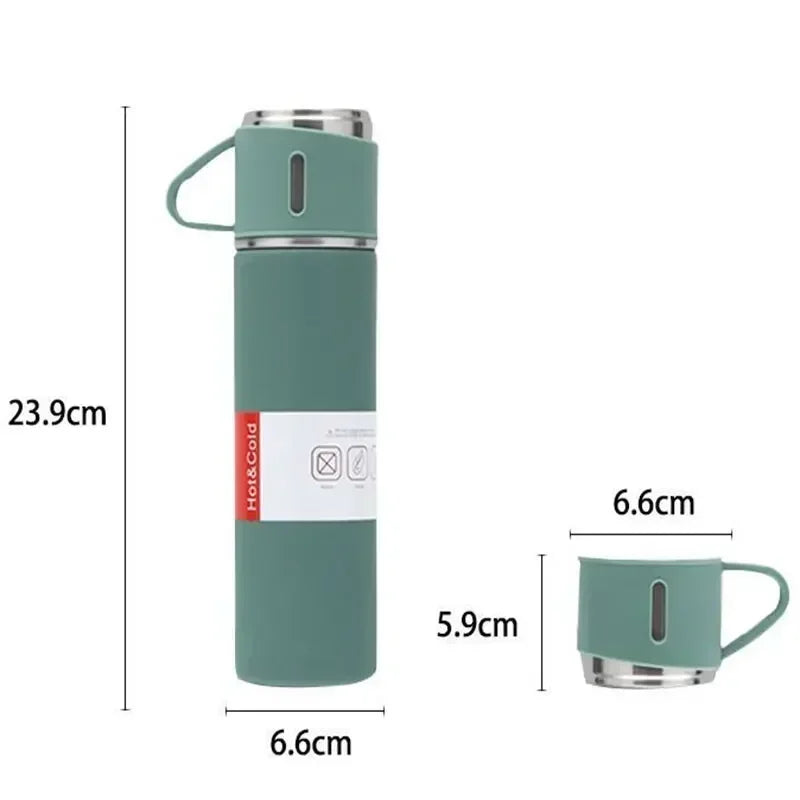 500ML Stainless Steel Vacuum Flask Gift Set Business Style Thermos Bottle Outdoor Travel Insulation Cup Couple Office Drinkware