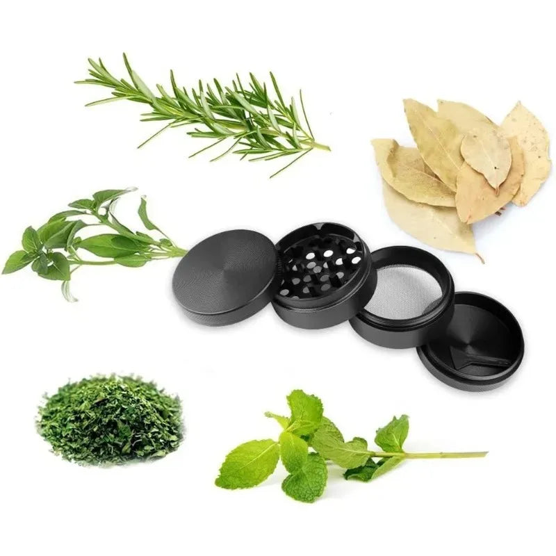 1.6in Zinc Alloy Herb Mill Grinder 4-Layer Manual Tobacco Spice Mortar Cigarette Herbal Grinder Smoking Accessories Kitchen Tool