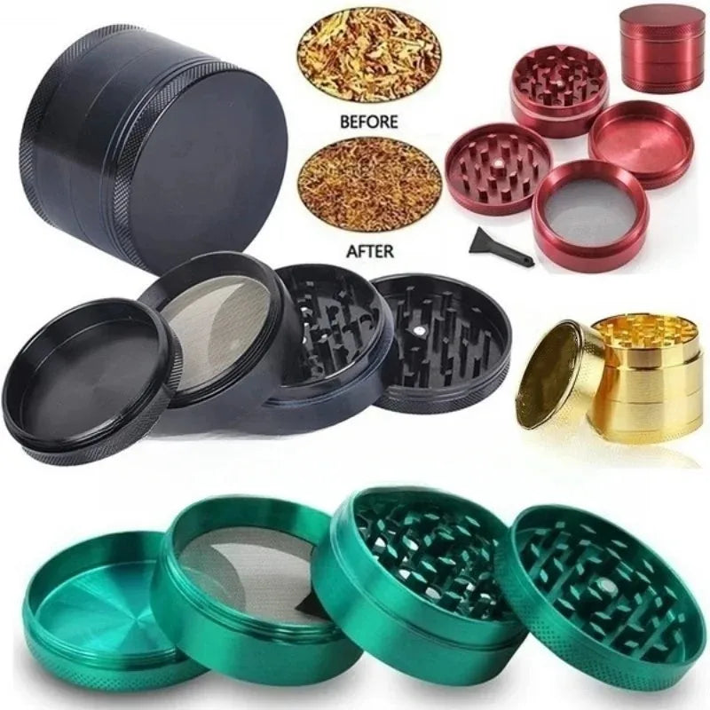 1.6in Zinc Alloy Herb Mill Grinder 4-Layer Manual Tobacco Spice Mortar Cigarette Herbal Grinder Smoking Accessories Kitchen Tool