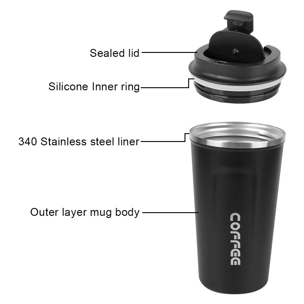 380/510ML Leakproof Travel Thermo Cup for Tea Water Coffee Cup Double-layer Insulation Cold And Hot Thermo Cafe Thermos Mug