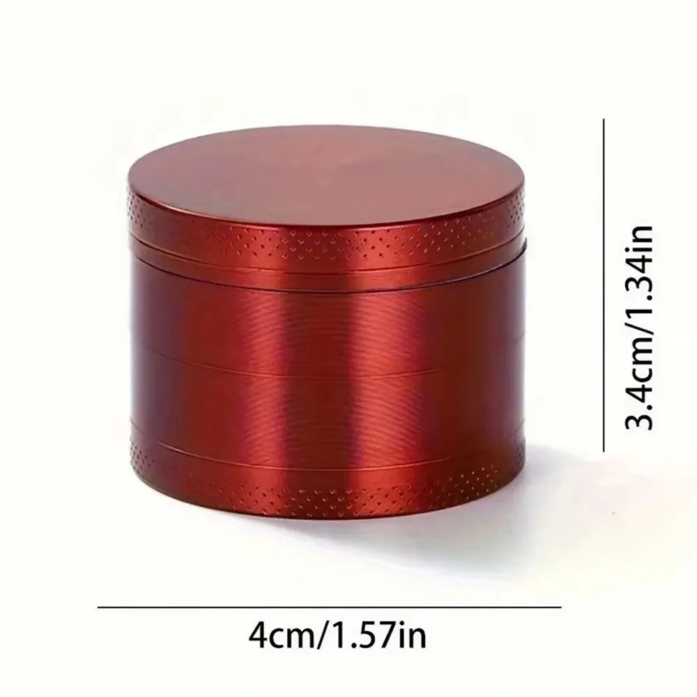 1.6in Zinc Alloy Herb Mill Grinder 4-Layer Manual Tobacco Spice Mortar Cigarette Herbal Grinder Smoking Accessories Kitchen Tool