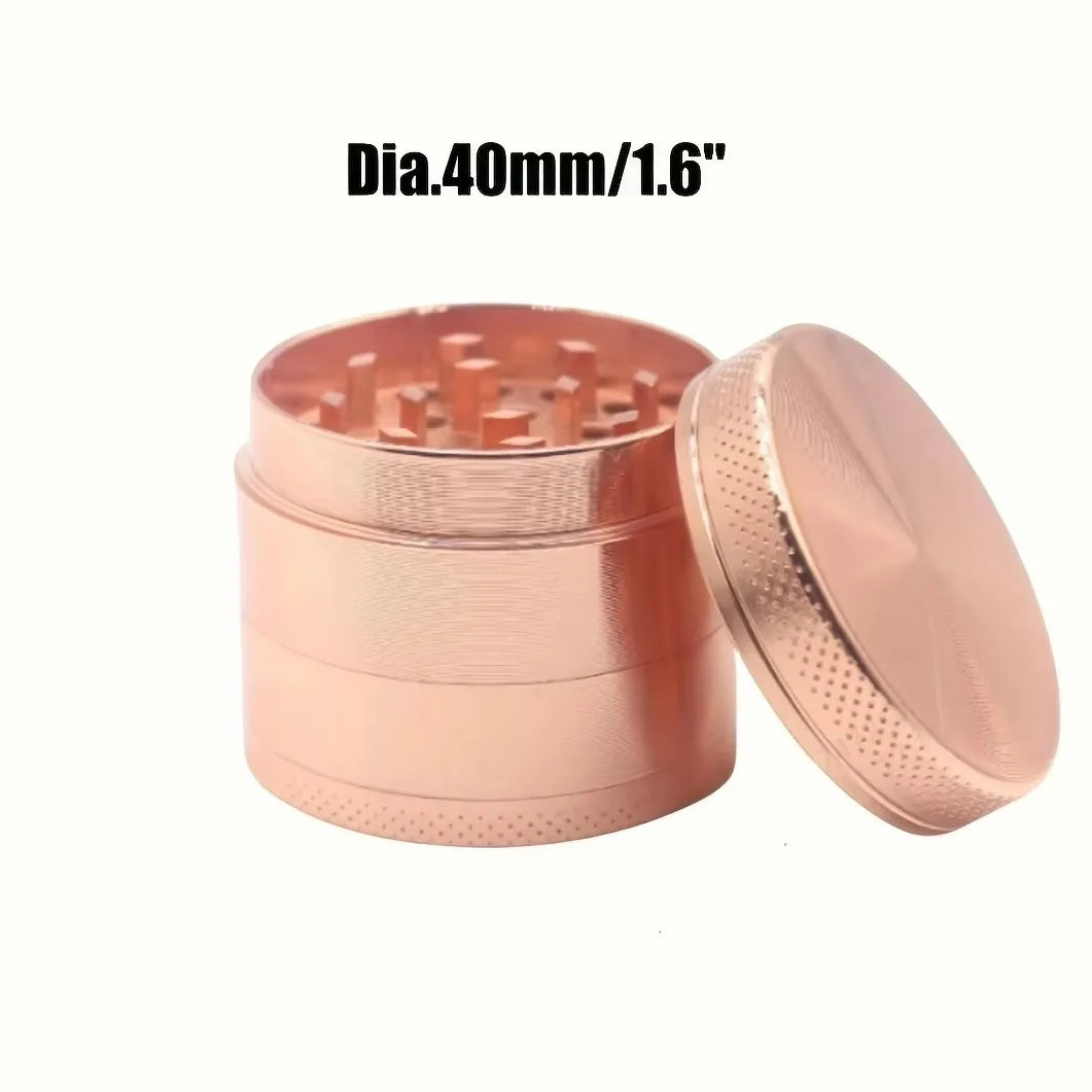 1.6in Zinc Alloy Herb Mill Grinder 4-Layer Manual Tobacco Spice Mortar Cigarette Herbal Grinder Smoking Accessories Kitchen Tool