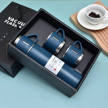 500ML Stainless Steel Vacuum Flask Gift Set Business Style Thermos Bottle Outdoor Travel Insulation Cup Couple Office Drinkware