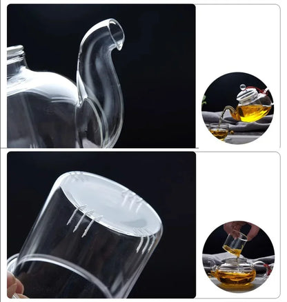 Glass Teapot with Tea Strainer Heat Resistant Glass Kettle Large Capacity Water Container Chinese Traditional Kung Fu Teaware