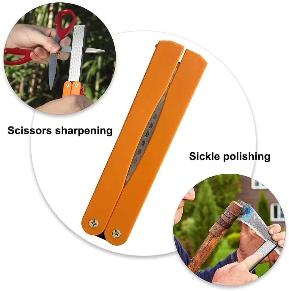 Double Sided Folded PocketSharpener Diamond Knife Coarse Diamond Sharpening Stone 400 Grit Foldable Knife Sharpener Gritstone