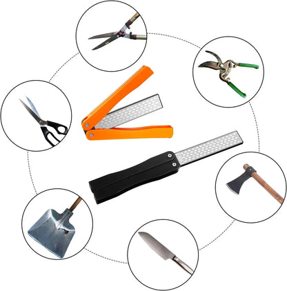 Double Sided Folded PocketSharpener Diamond Knife Coarse Diamond Sharpening Stone 400 Grit Foldable Knife Sharpener Gritstone