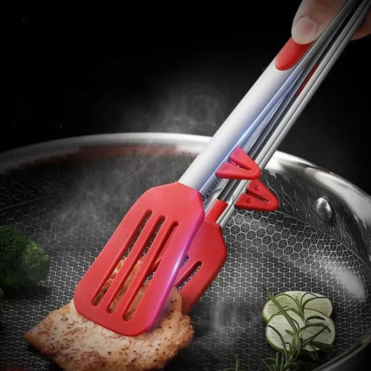 9 Inche Red with Bracket Silicone Food Clip In Kitchen High Temperature Resistant Anti Scalding Barbecue Clip