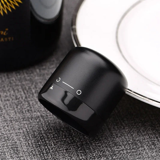 1pc Black Domestic Kitchen Sealing Red Wine Bottles Stoppers Mini Preservation Spin Leak Proof Wine Champagne Stoppers Cap