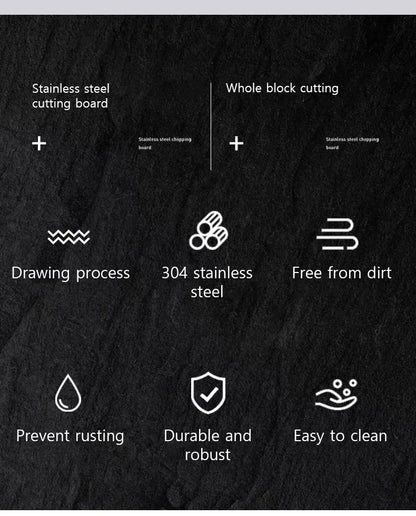316 Stainless Steel Panel and Chopping Board Kitchen Household Thickened Double Sided Cutting Board Block Kneading Dough Board