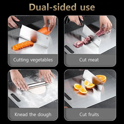 316 Stainless Steel Panel and Chopping Board Kitchen Household Thickened Double Sided Cutting Board Block Kneading Dough Board