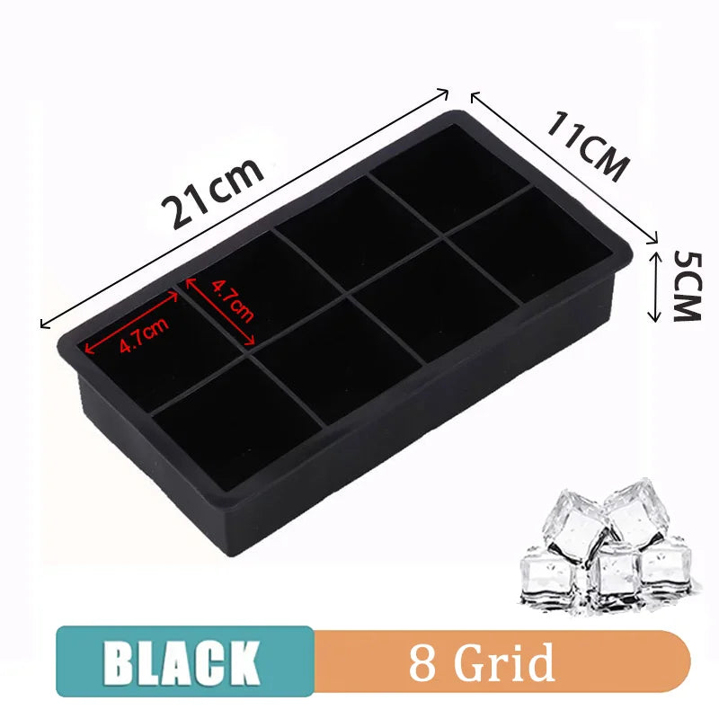 4/6/8/15 Grid Ice Cube Maker Household Large Ice Mold Bar Ice Making Mold Ice Ball Mold Ice Cube Mold Ice Tray Silicone with Lid