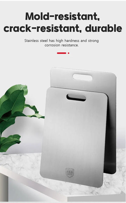 316 Stainless Steel Panel and Chopping Board Kitchen Household Thickened Double Sided Cutting Board Block Kneading Dough Board