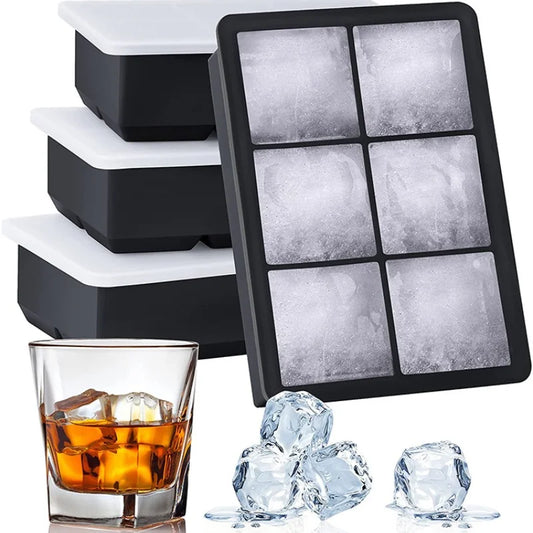 4/6/8/15 Grid Ice Cube Maker Household Large Ice Mold Bar Ice Making Mold Ice Ball Mold Ice Cube Mold Ice Tray Silicone with Lid