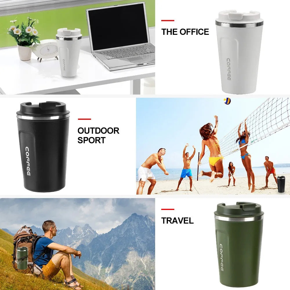 380/510ML Leakproof Travel Thermo Cup for Tea Water Coffee Cup Double-layer Insulation Cold And Hot Thermo Cafe Thermos Mug