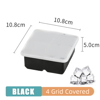 4/6/8/15 Grid Ice Cube Maker Household Large Ice Mold Bar Ice Making Mold Ice Ball Mold Ice Cube Mold Ice Tray Silicone with Lid