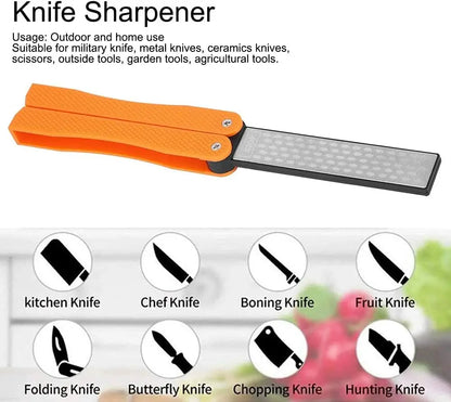 Double Sided Folded PocketSharpener Diamond Knife Coarse Diamond Sharpening Stone 400 Grit Foldable Knife Sharpener Gritstone
