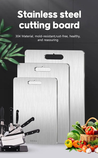 316 Stainless Steel Panel and Chopping Board Kitchen Household Thickened Double Sided Cutting Board Block Kneading Dough Board