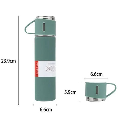 500ML Stainless Steel Vacuum Flask Gift Set Business Style Thermos Bottle Outdoor Travel Insulation Cup Couple Office Drinkware