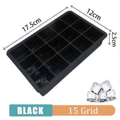 4/6/8/15 Grid Ice Cube Maker Household Large Ice Mold Bar Ice Making Mold Ice Ball Mold Ice Cube Mold Ice Tray Silicone with Lid