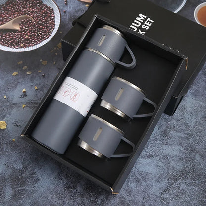 500ML Stainless Steel Vacuum Flask Gift Set Business Style Thermos Bottle Outdoor Travel Insulation Cup Couple Office Drinkware
