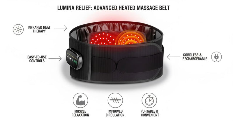 Portable Heating Pad - Cordless Rechargeable Heating Pad with Massager